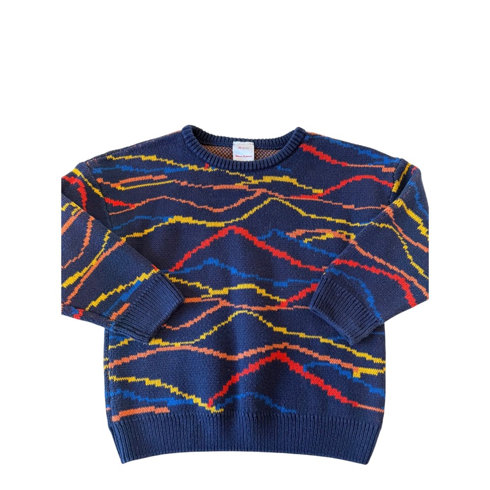 Hanna Andersson Blue Abstract 100% Cotton Sweater, 4